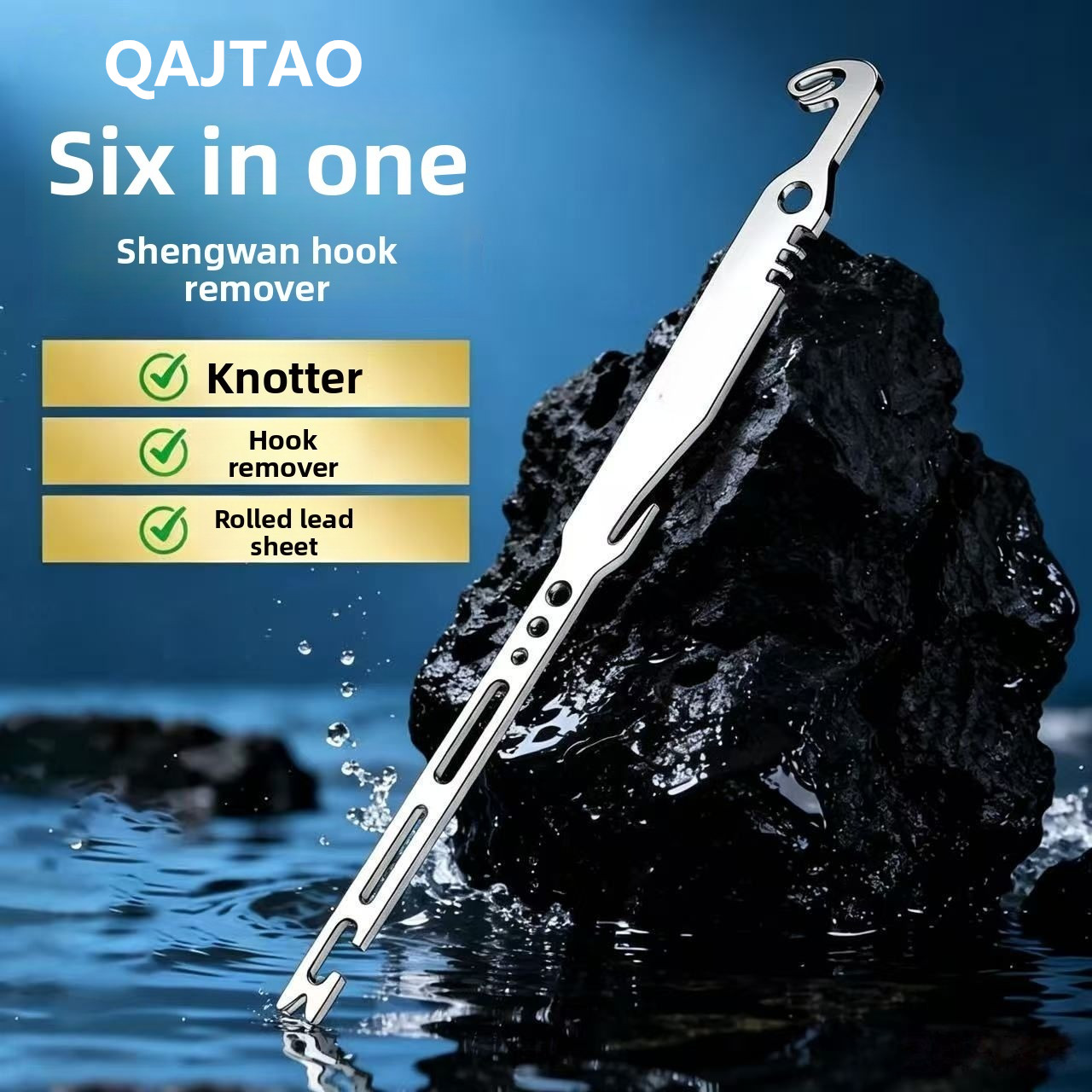 Fishing Hook Sharpener - QAJTAO 6-in-1 스테인리스 스틸 낚싯바늘 제거기